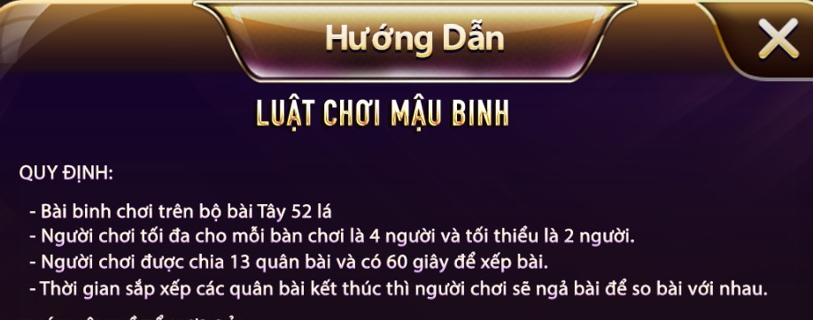 Luật chơi Mậu binh