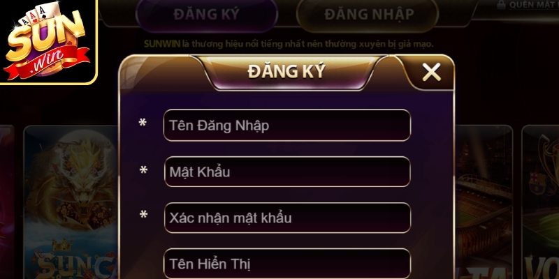 Đăng Ký Sunwin - Thông tin và cách đăng ký nhanh 2 Điền thông tin đăng ký Sunwin