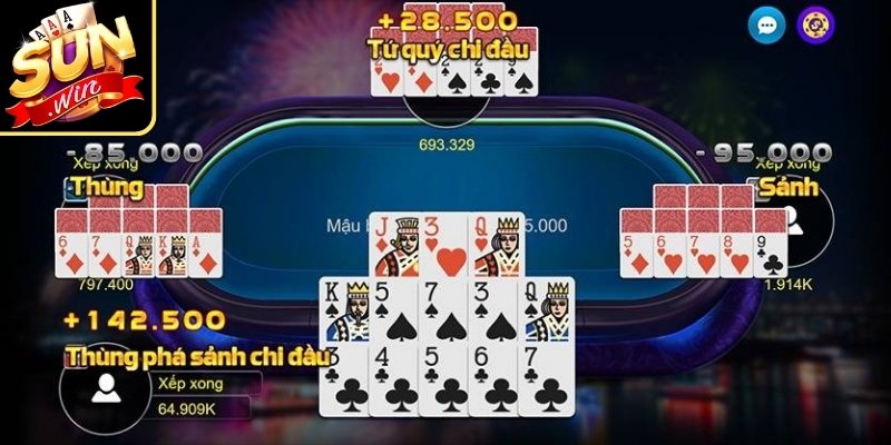 Bài Mậu Binh Sunwin - Luật Chơi Và Bí Quyết Xếp Binh 3 Quan sát cách đối thủ xếp bài để tìm lợi thế